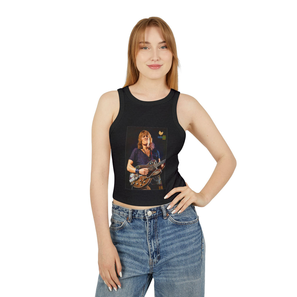 Alvin Lee at Woodstock Classic Rock Guitar Crop Racer Tank
