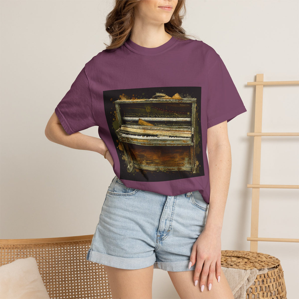 Vintage Piano Original Art T Shirt