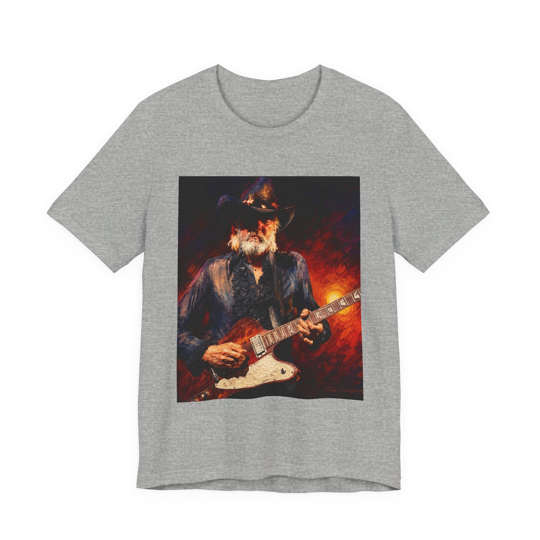 Blues Guitarist Graphic Tee — Vintage Rock Music T-Shirt