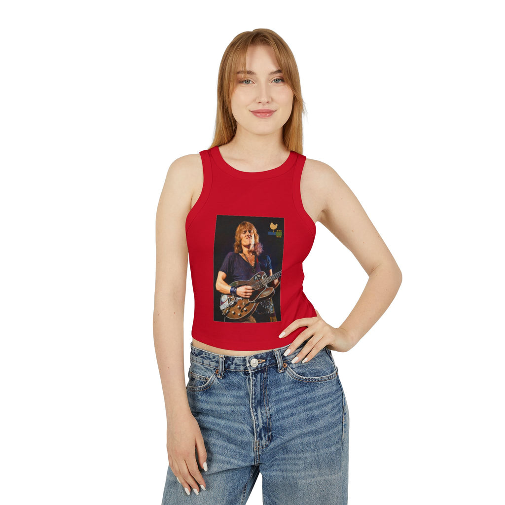 Alvin Lee at Woodstock Classic Rock Guitar Crop Racer Tank