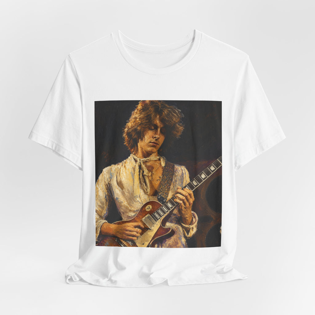 Vintage Rock Guitarist Photo Tee — Retro Music Band T-Shirt