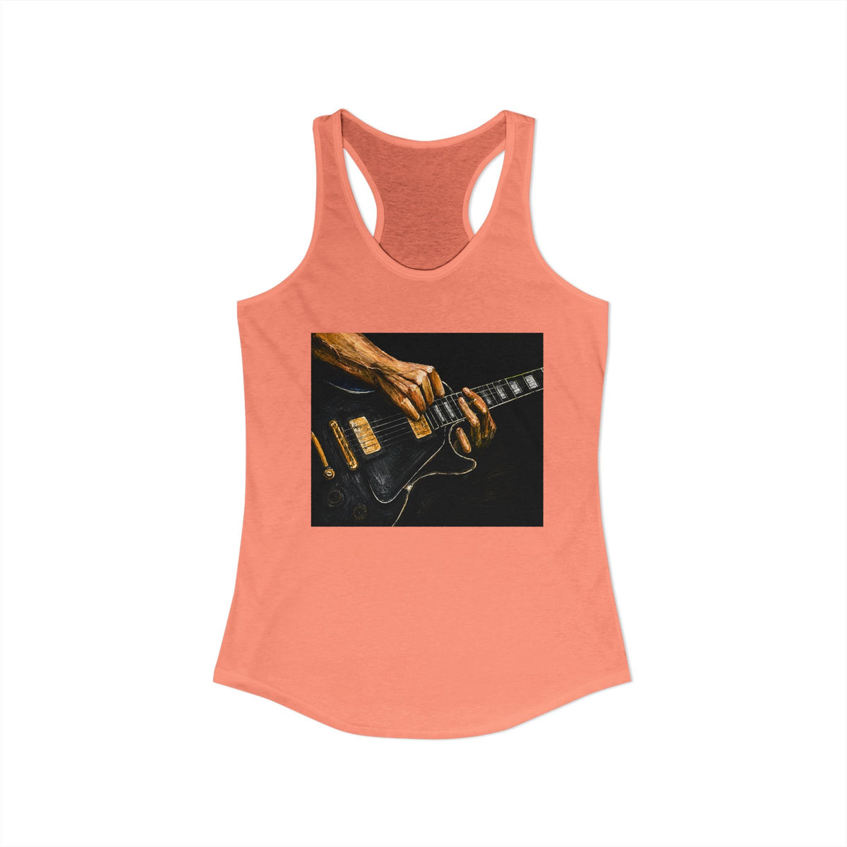 Rock Guitarist Hands on Les Paul Women's Ideal Racerback Tank