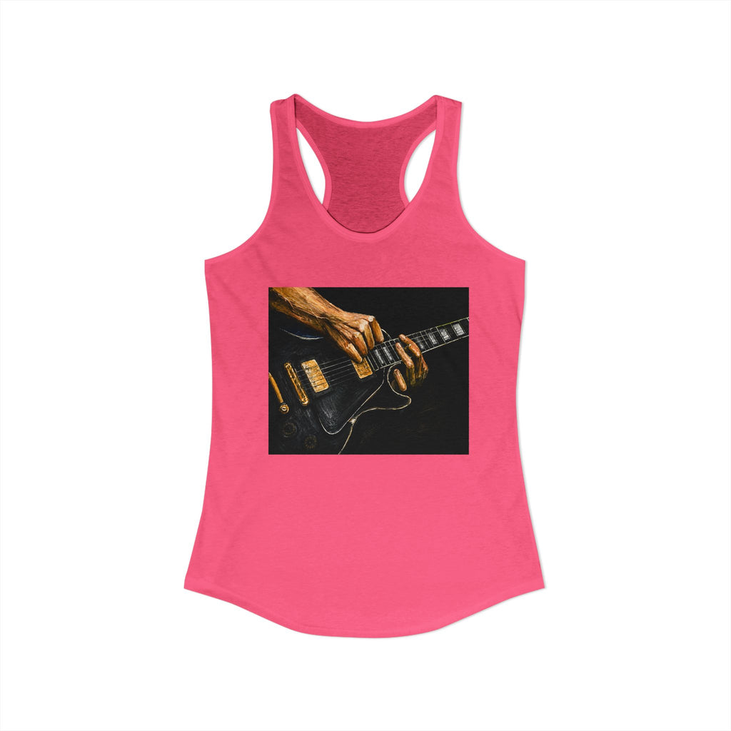Rock Guitarist Hands on Les Paul Women's Ideal Racerback Tank