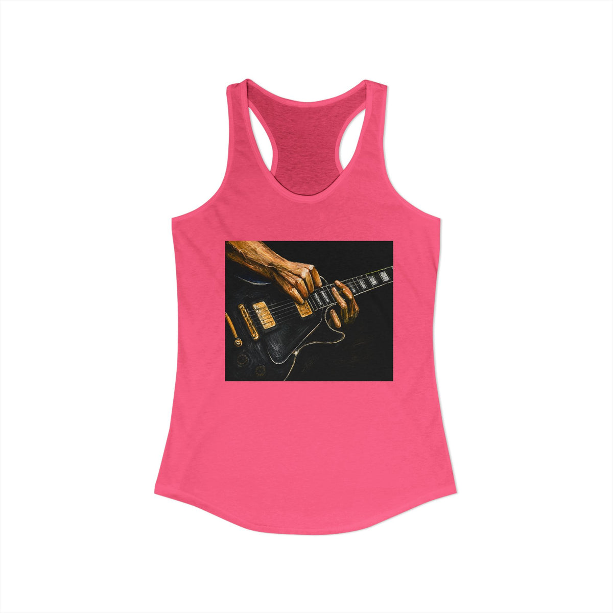 Rock Guitarist Hands on Les Paul Women's Ideal Racerback Tank