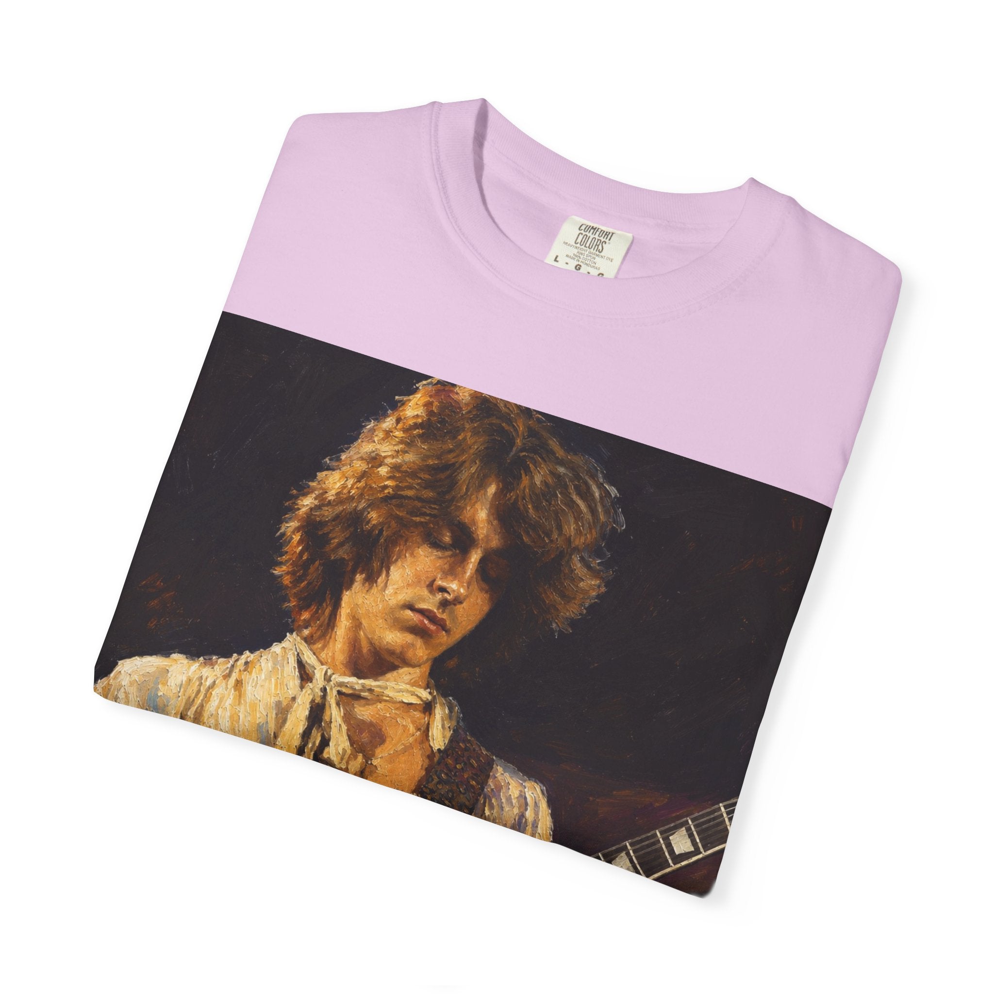 Guitarist Portrait T‑Shirt — Vintage Rock Artwork (Tim Cosgriff Art)
