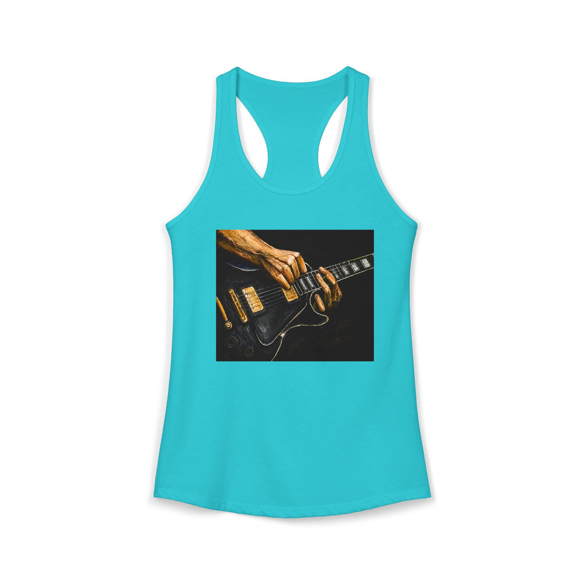 Rock Guitarist Hands on Les Paul Women's Ideal Racerback Tank