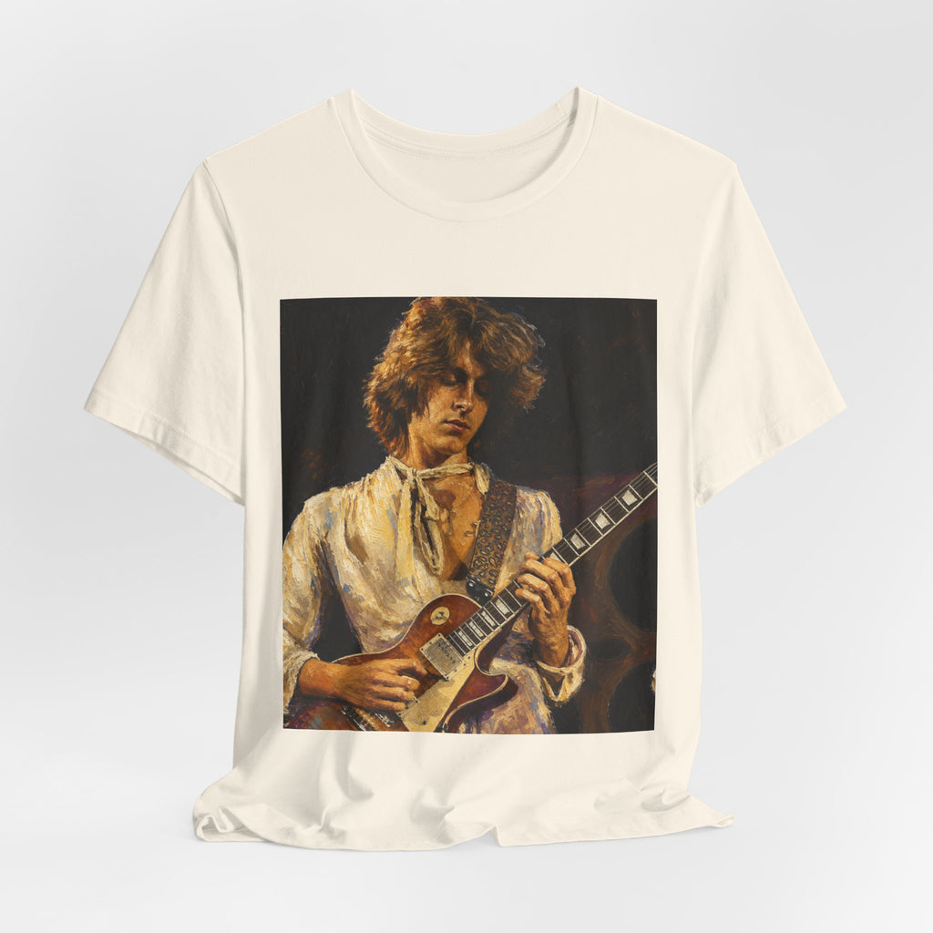 Vintage Rock Guitarist Photo Tee — Retro Music Band T-Shirt