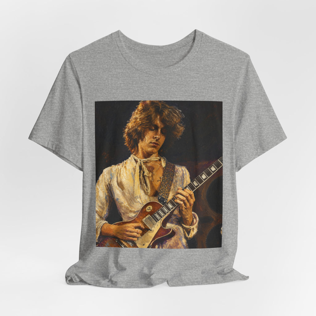Vintage Rock Guitarist Photo Tee — Retro Music Band T-Shirt