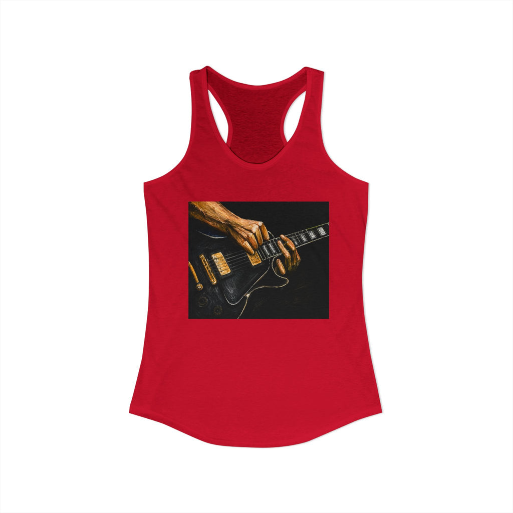 Rock Guitarist Hands on Les Paul Women's Ideal Racerback Tank