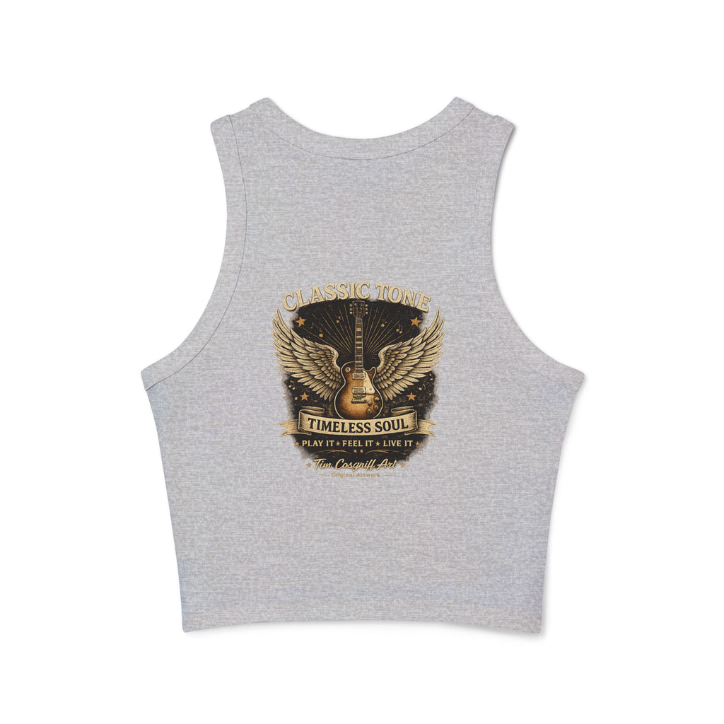 Alvin Lee at Woodstock Classic Rock Guitar Crop Racer Tank