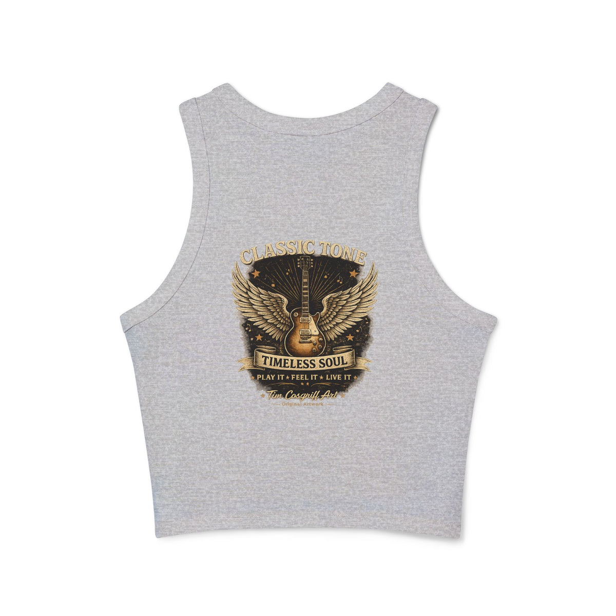 Alvin Lee at Woodstock Classic Rock Guitar Crop Racer Tank