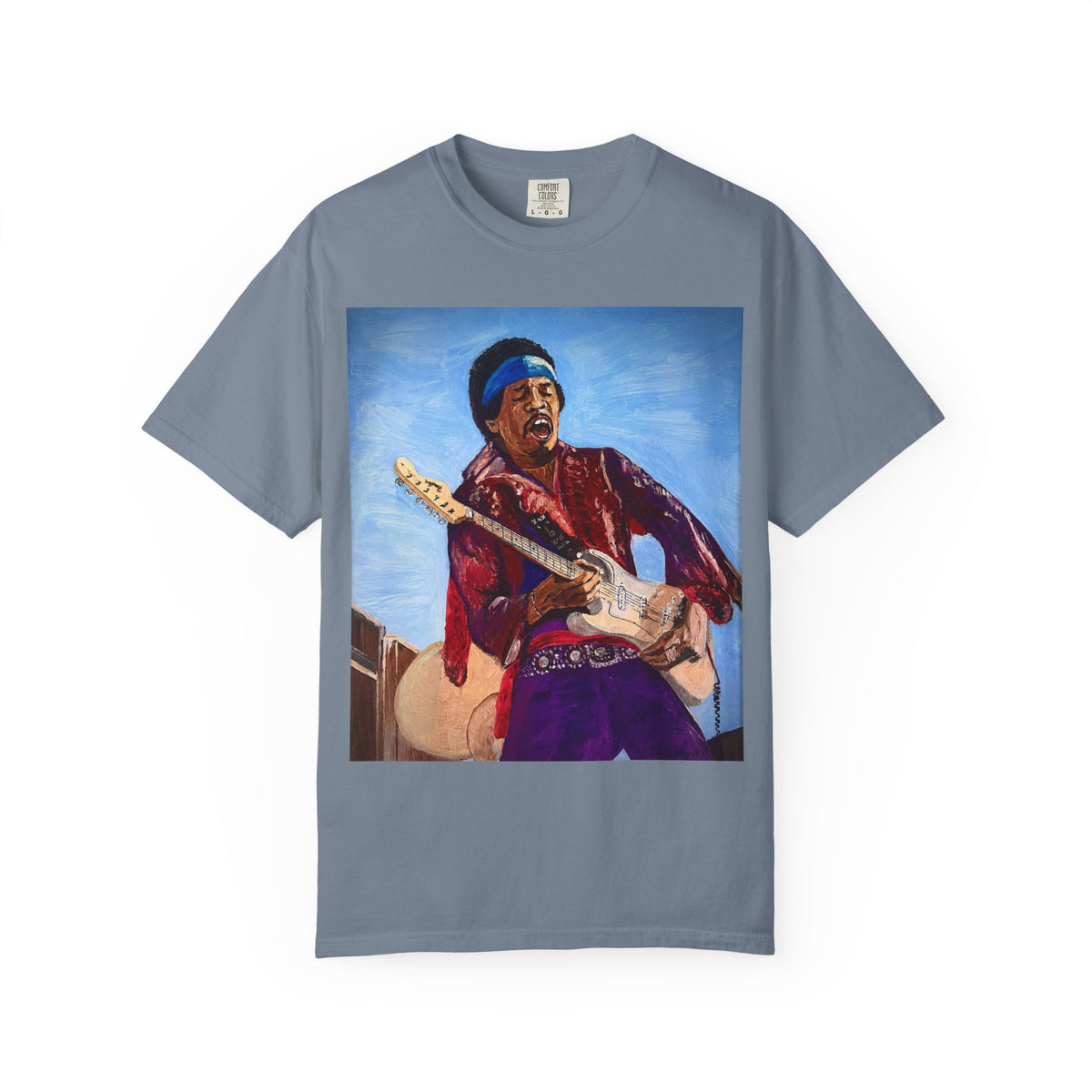 Jimi Hendrix Inspired Oil Painting Tribute T Shirt