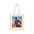 Guitarist Portrait Cotton Tote Bag – Vintage Rock Guitar Art Canvas Tote