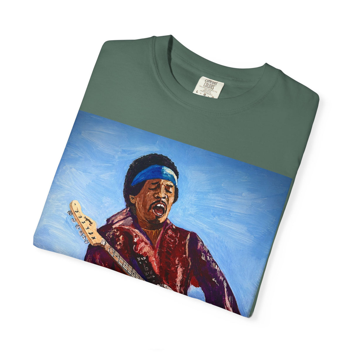 Jimi Hendrix Inspired Oil Painting Tribute T Shirt