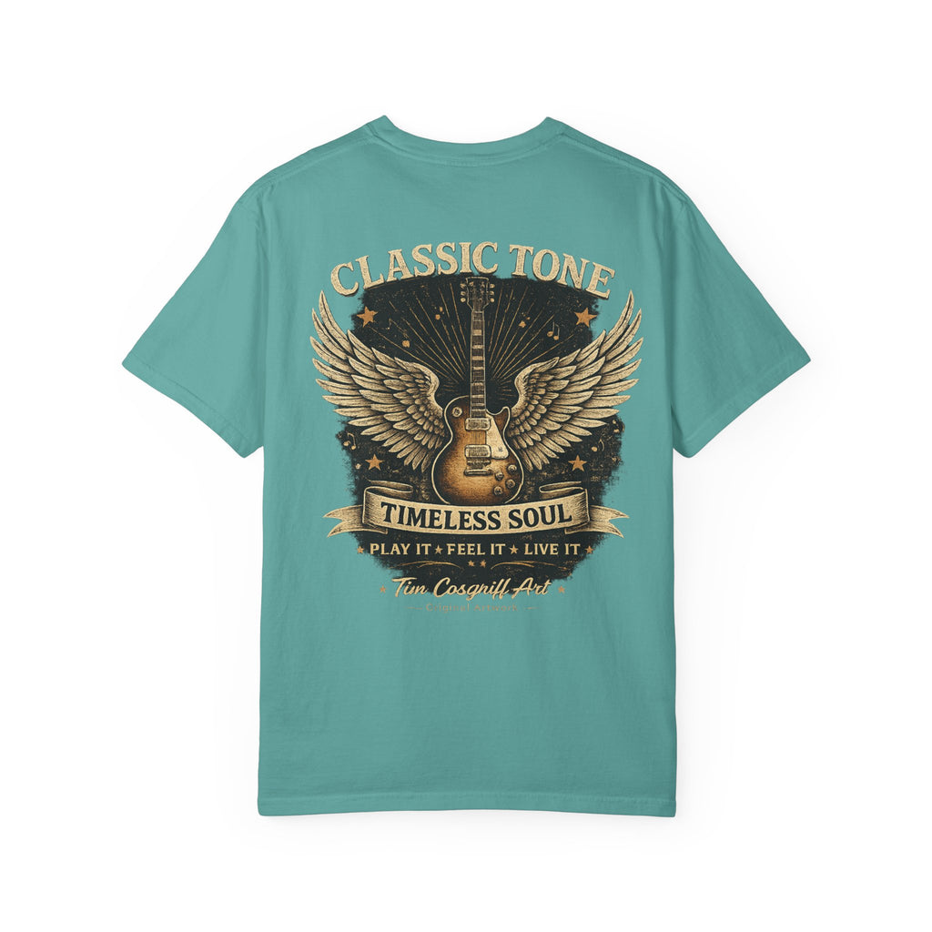 Classic Rock Guitar T-Shirt — Timeless Soul & Jimi Tribute Graphic Tee