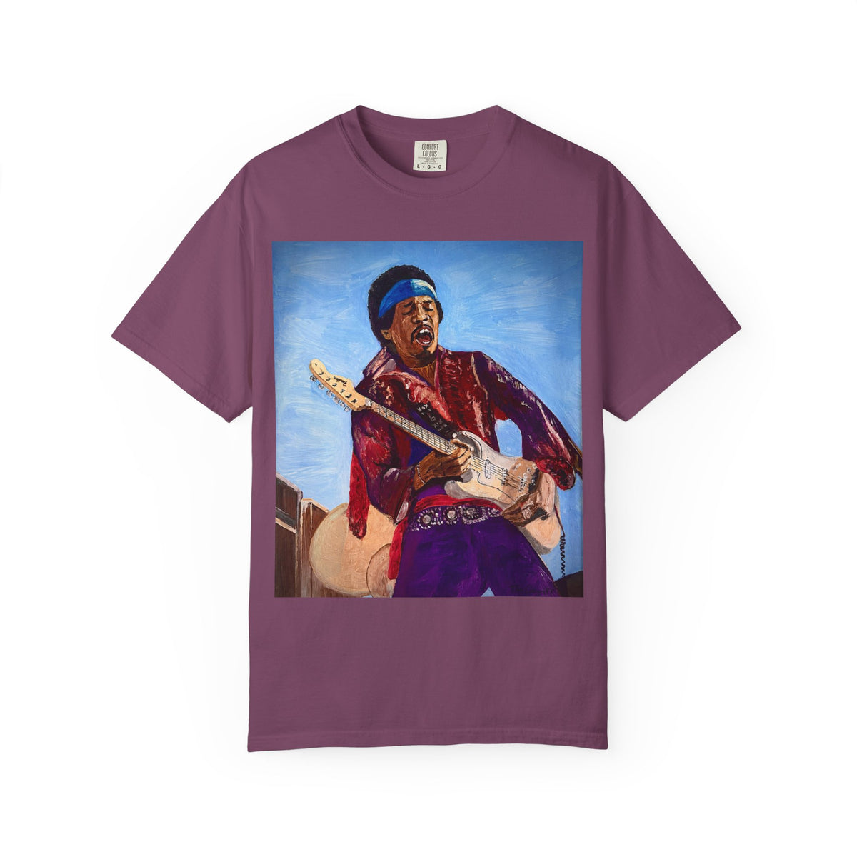 Jimi Hendrix Inspired Oil Painting Tribute T Shirt