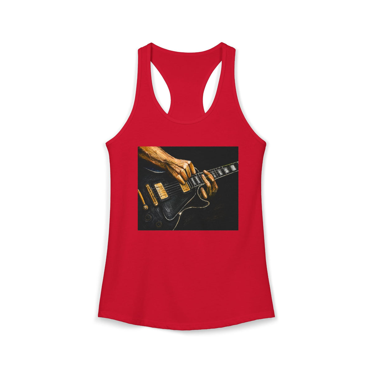 Rock Guitarist Hands on Les Paul Women's Ideal Racerback Tank