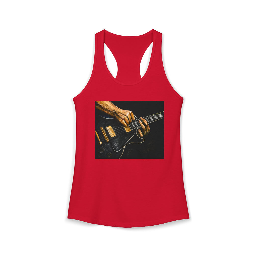 Rock Guitarist Hands on Les Paul Women's Ideal Racerback Tank