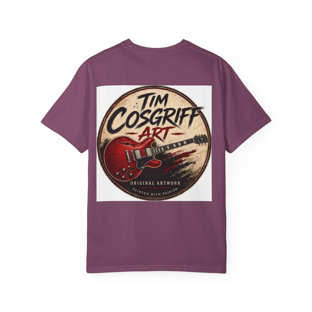 Guitarist Portrait T‑Shirt — Vintage Rock Artwork (Tim Cosgriff Art)