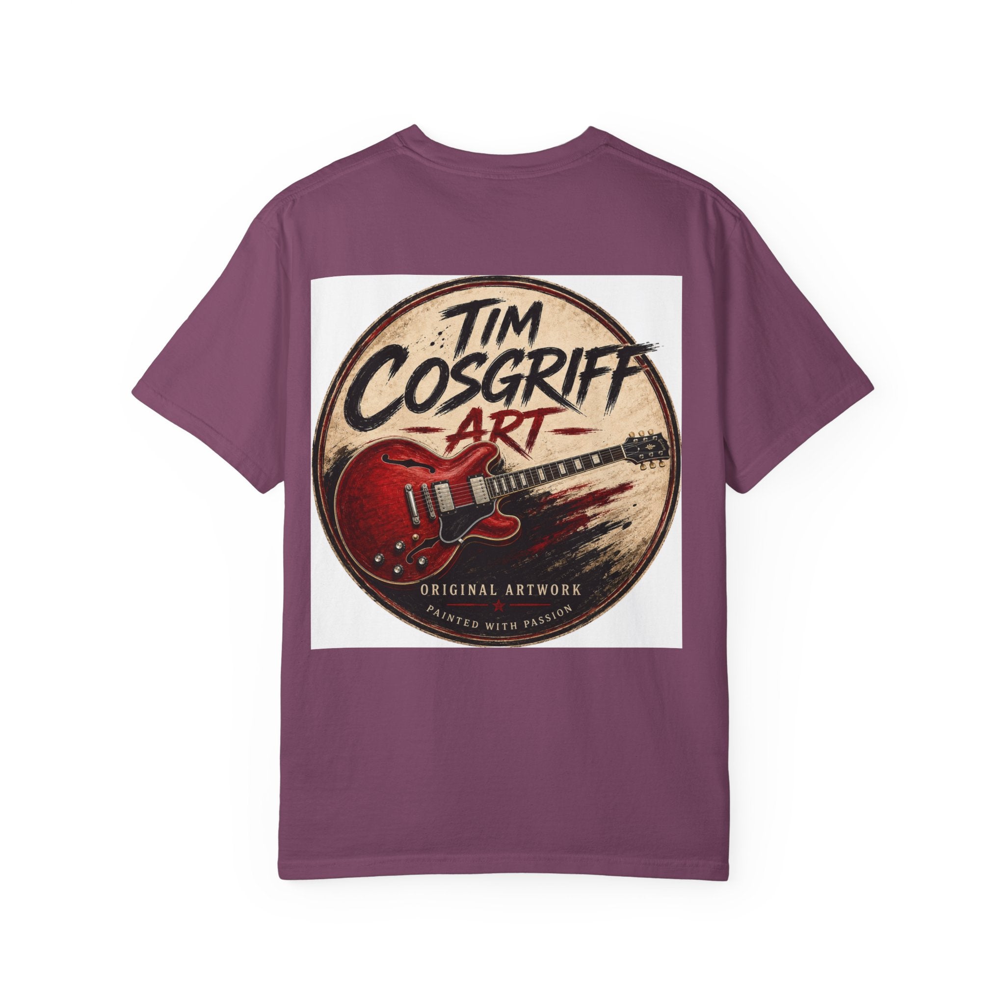 Guitarist Portrait T‑Shirt — Vintage Rock Artwork (Tim Cosgriff Art)