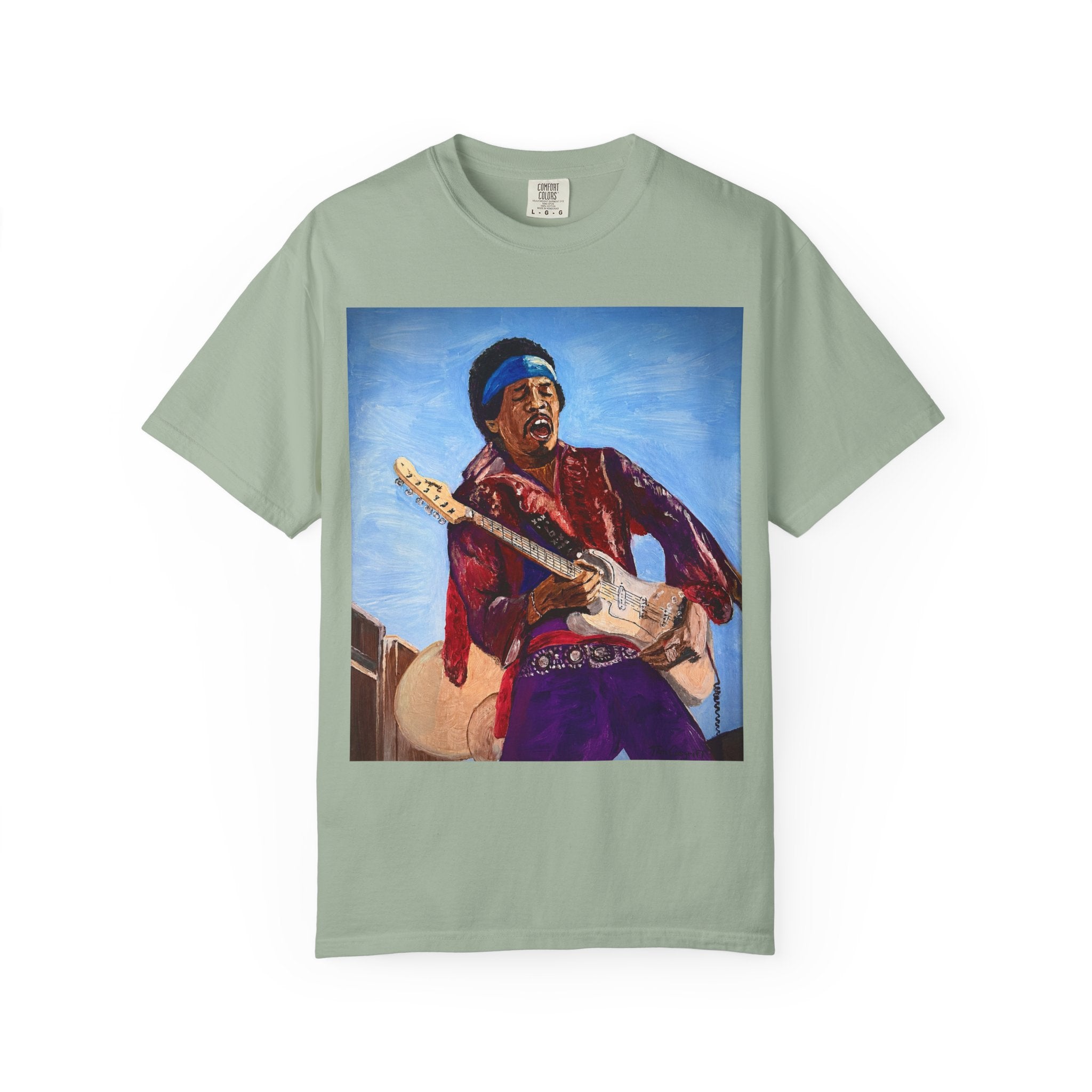 Classic Rock Guitar T-Shirt — Timeless Soul & Jimi Tribute Graphic Tee