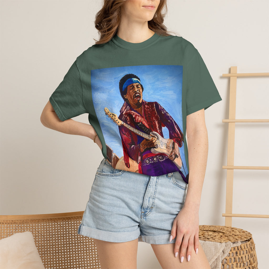 Jimi Hendrix Inspired Oil Painting Tribute T Shirt