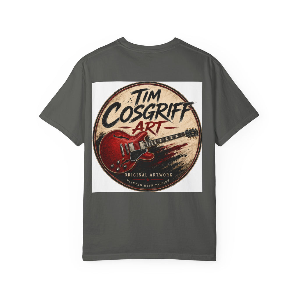 Guitarist Portrait T‑Shirt — Vintage Rock Artwork (Tim Cosgriff Art)