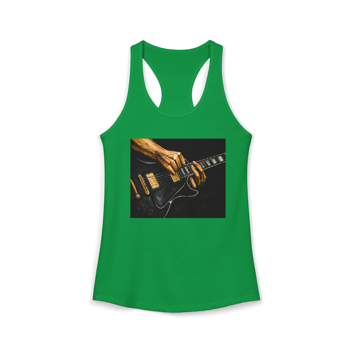 Rock Guitarist Hands on Les Paul Women's Ideal Racerback Tank