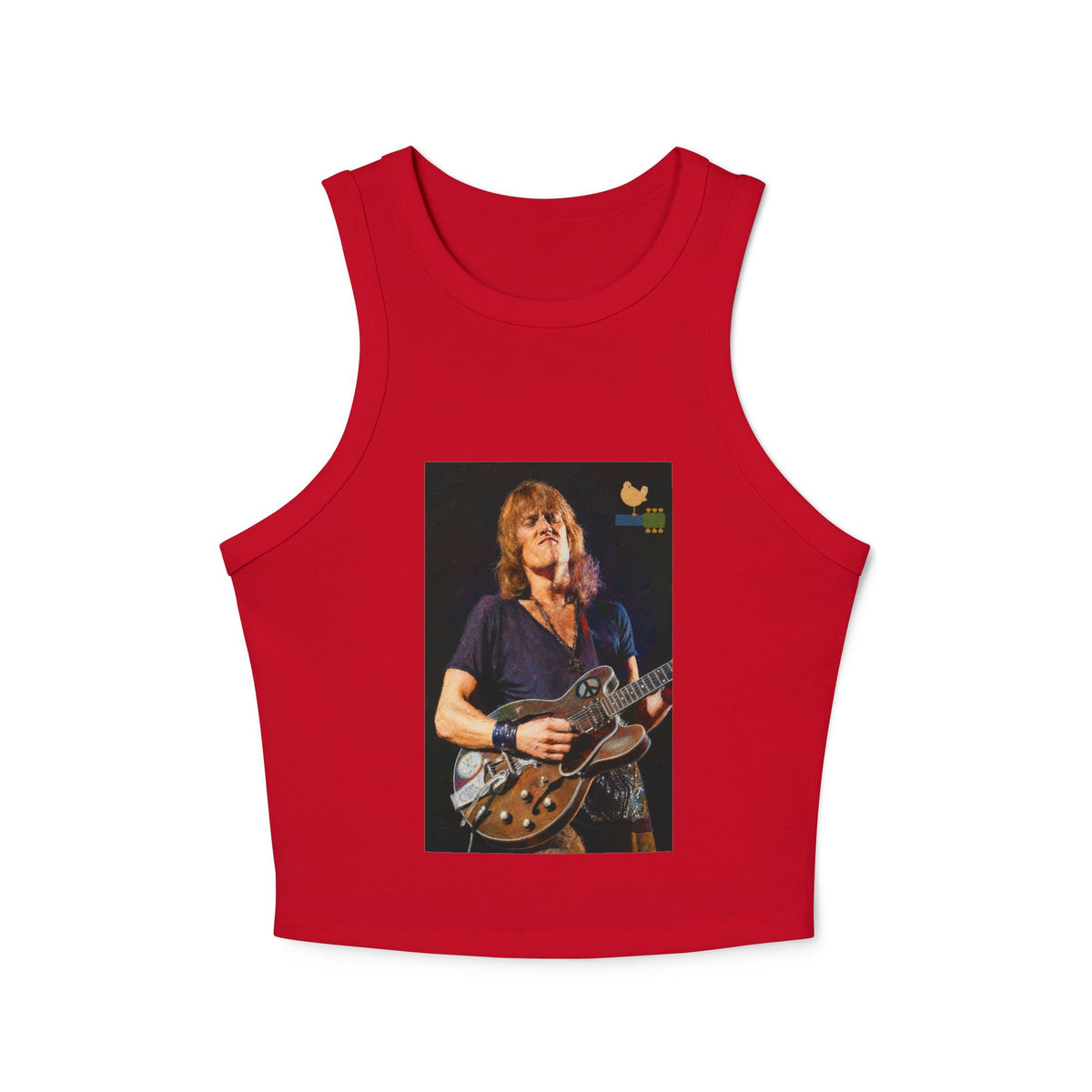 Alvin Lee at Woodstock Classic Rock Guitar Crop Racer Tank
