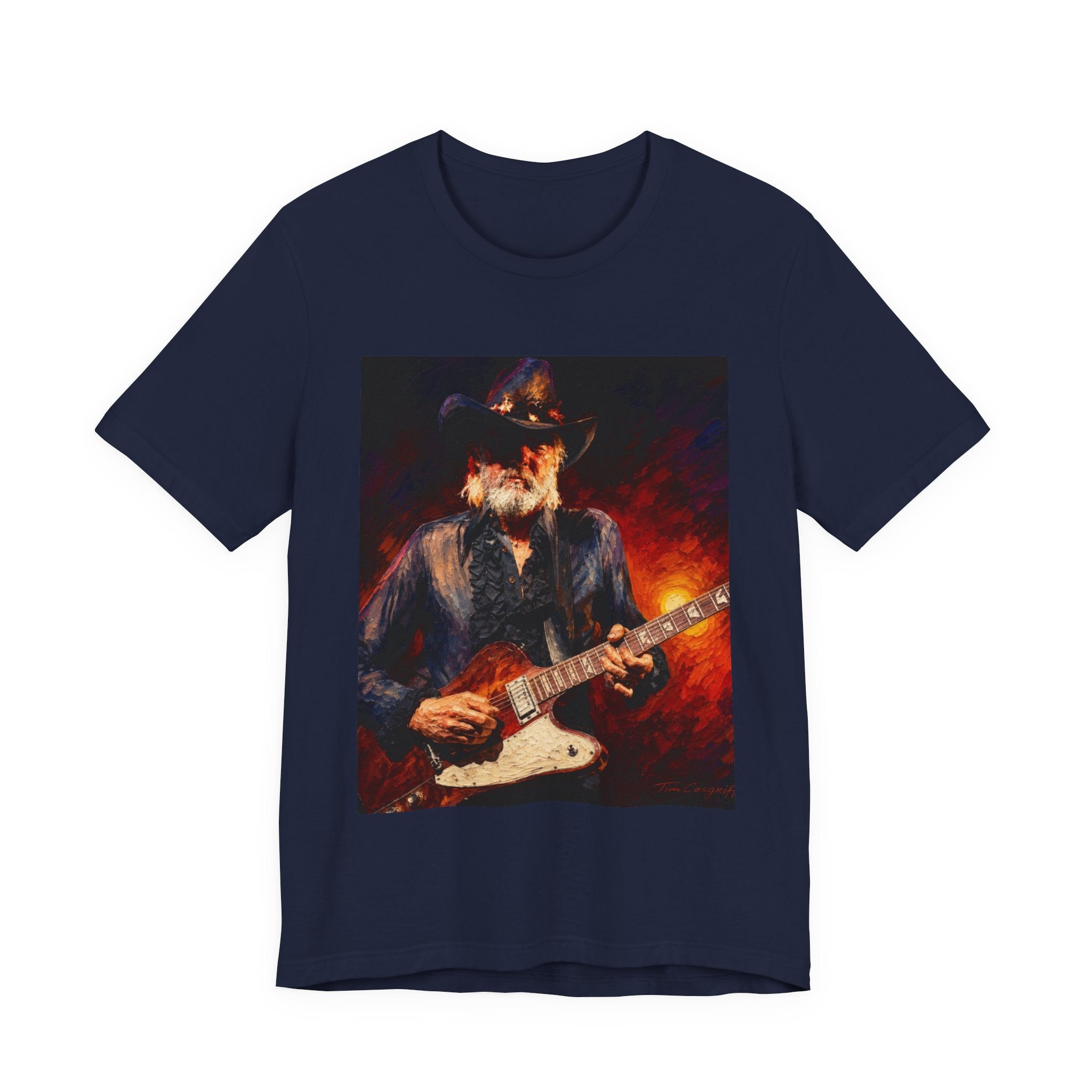 Blues Guitarist Graphic Tee — Vintage Rock Music T-Shirt