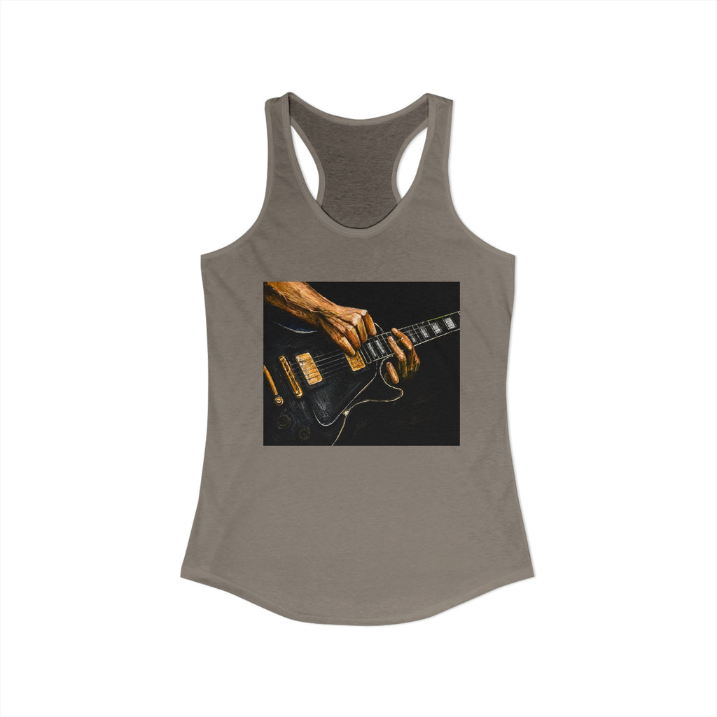 Rock Guitarist Hands on Les Paul Women's Ideal Racerback Tank