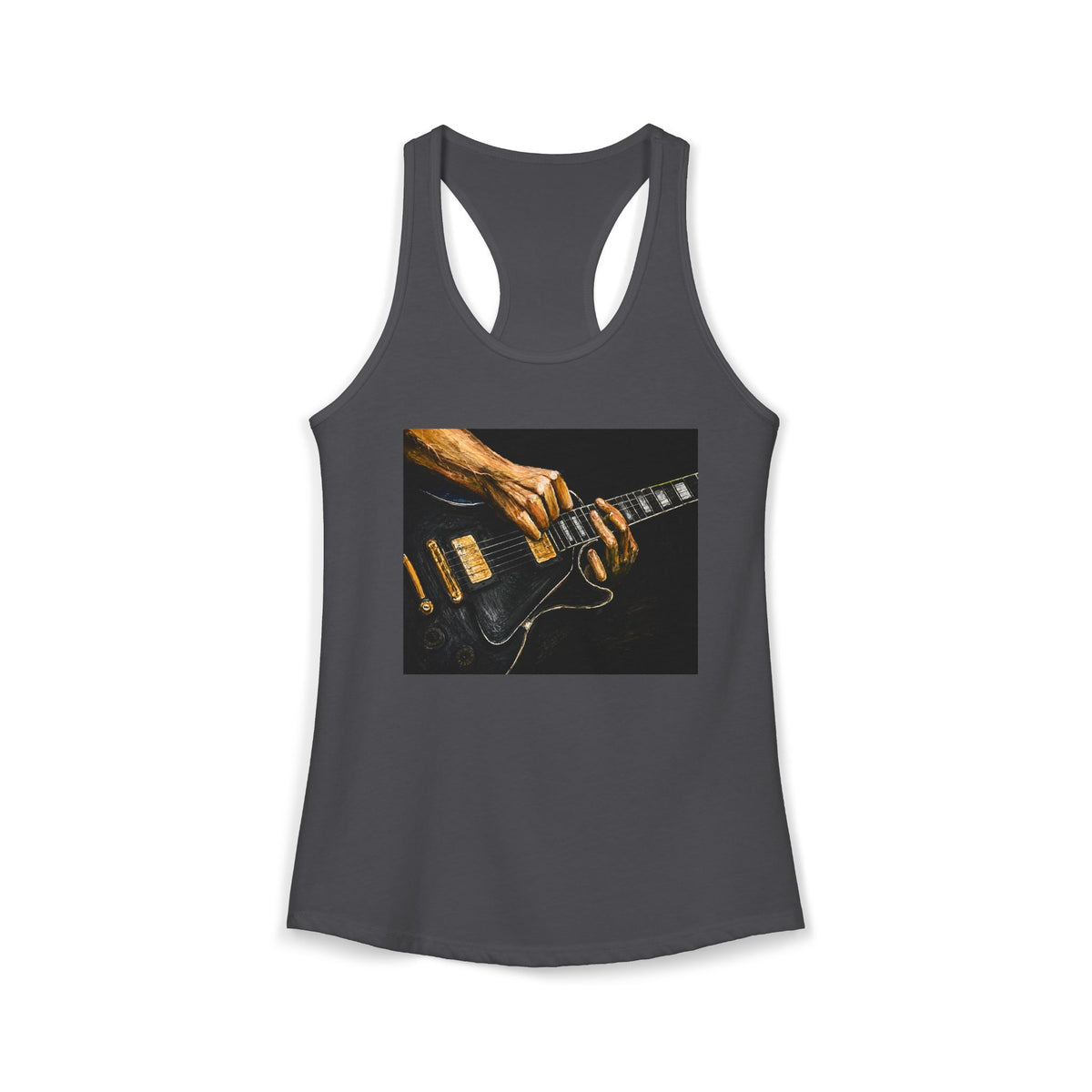 Rock Guitarist Hands on Les Paul Women's Ideal Racerback Tank