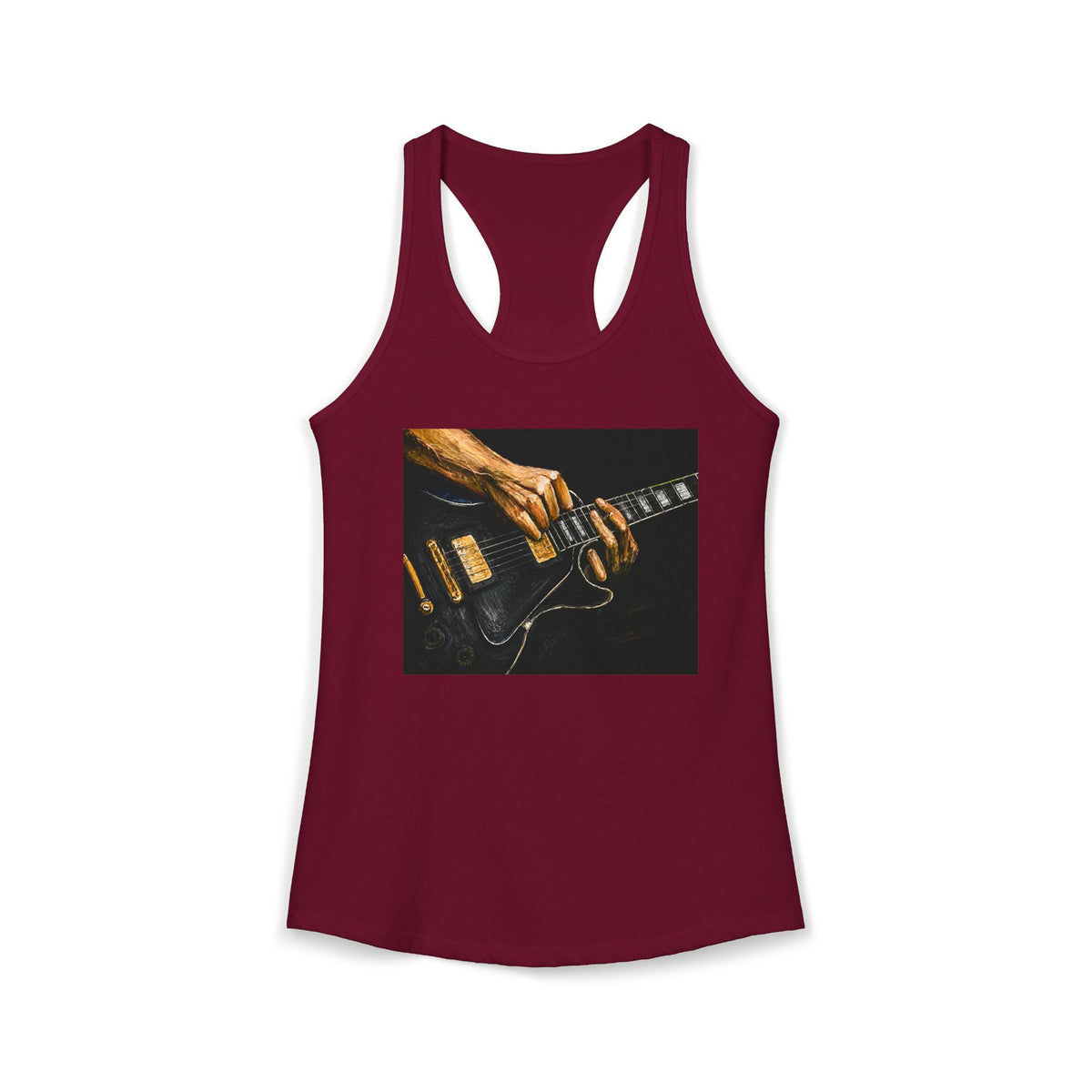 Rock Guitarist Hands on Les Paul Women's Ideal Racerback Tank