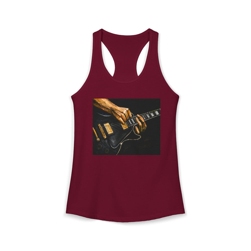 Rock Guitarist Hands on Les Paul Women's Ideal Racerback Tank