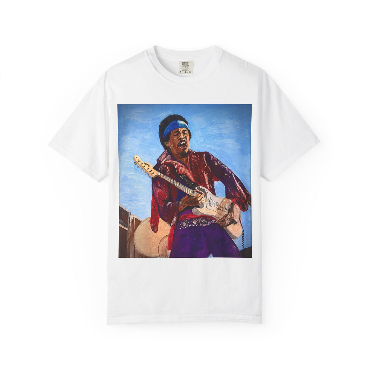 Jimi Hendrix Inspired Oil Painting Tribute T Shirt
