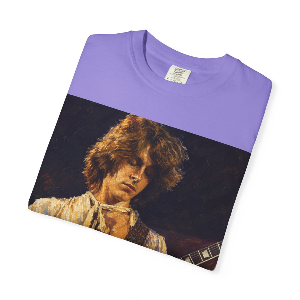 Guitarist Portrait T‑Shirt — Vintage Rock Artwork (Tim Cosgriff Art)