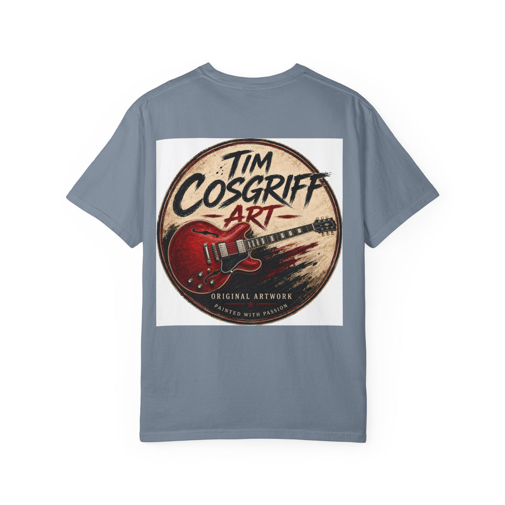 Guitarist Portrait T‑Shirt — Vintage Rock Artwork (Tim Cosgriff Art)