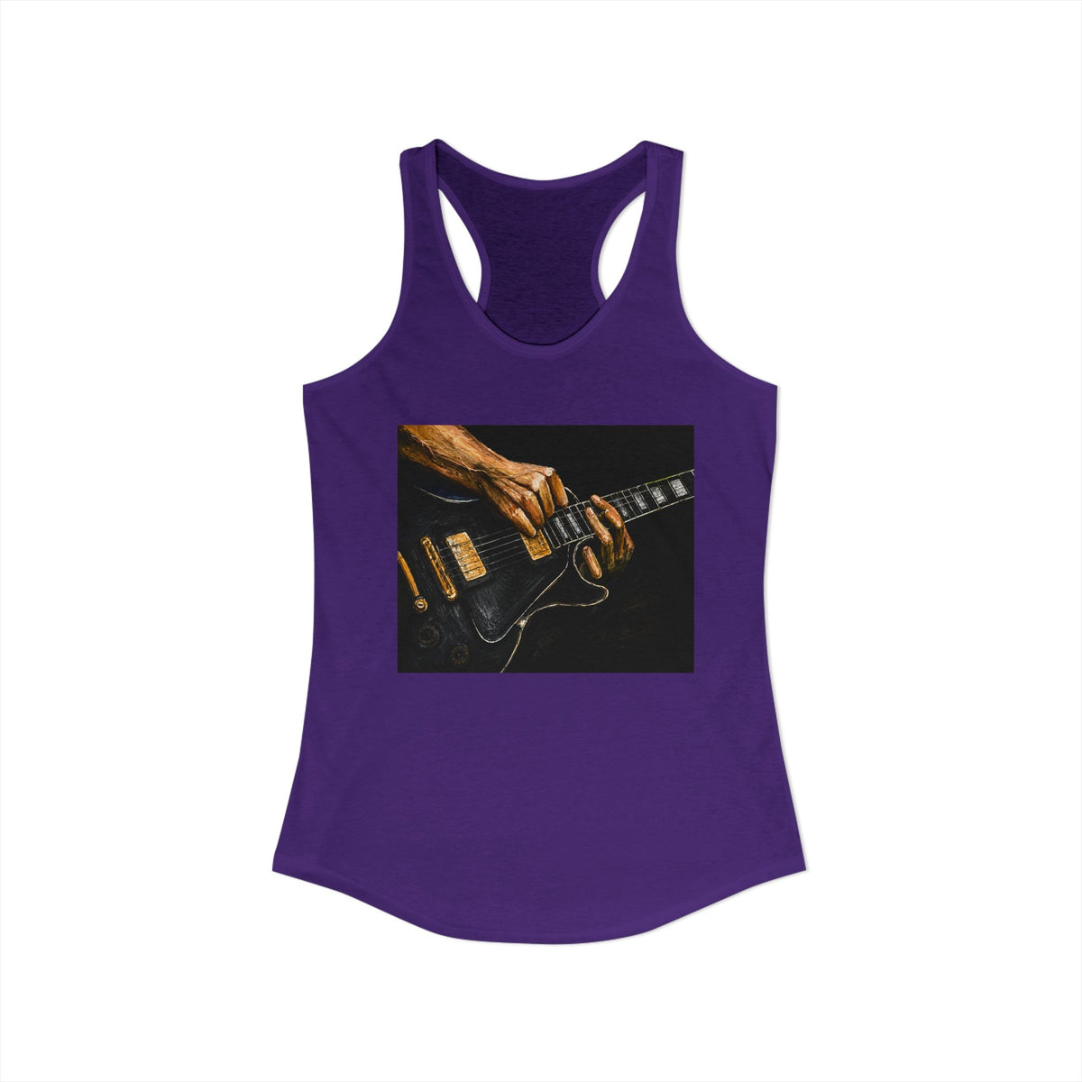 Rock Guitarist Hands on Les Paul Women's Ideal Racerback Tank