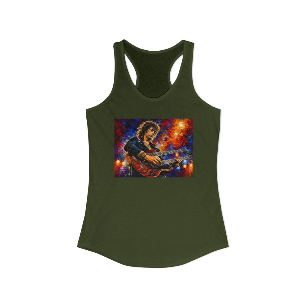 Jimmy Page Guitarist Women's Ideal Racerback Tank