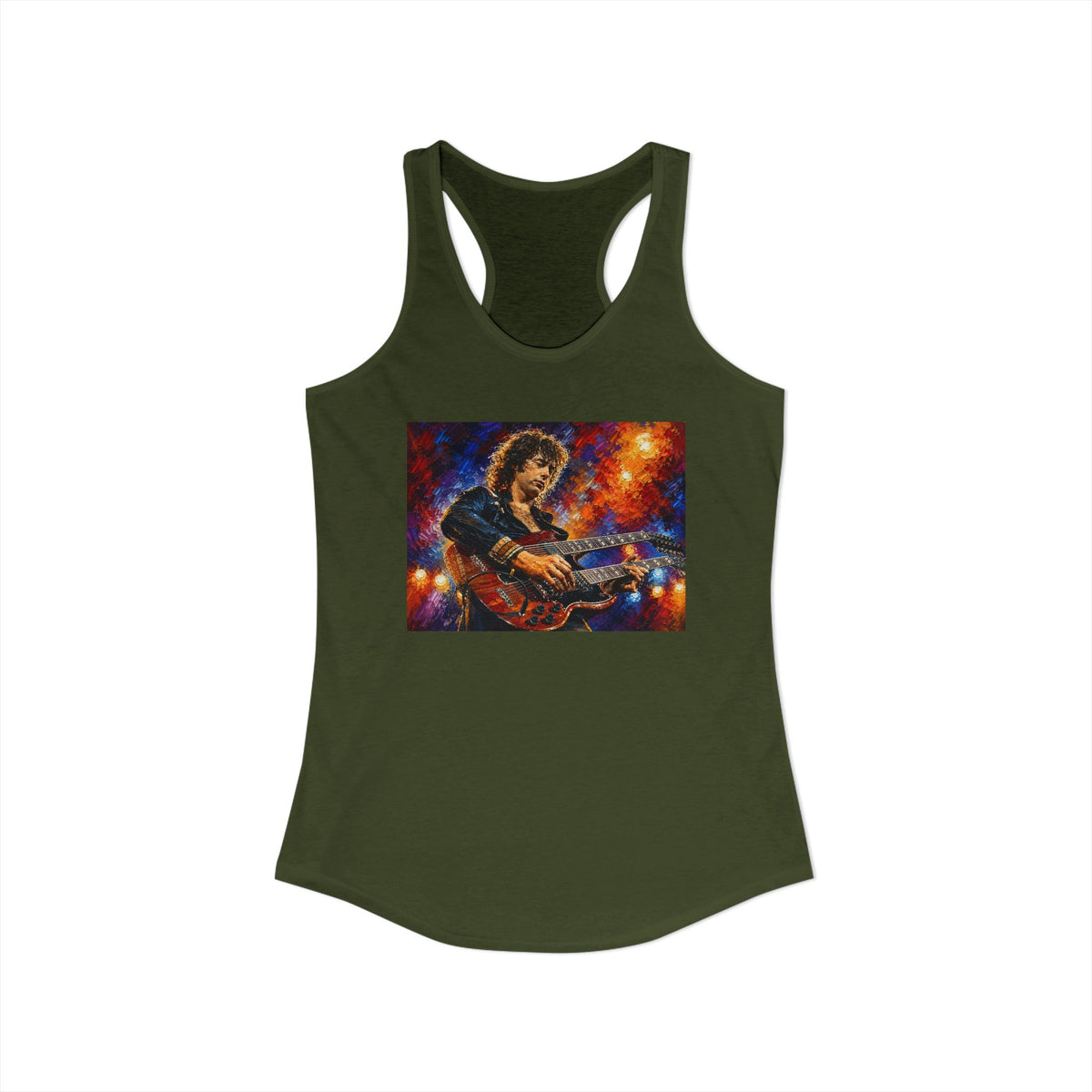 Jimmy Page Guitarist Women's Ideal Racerback Tank
