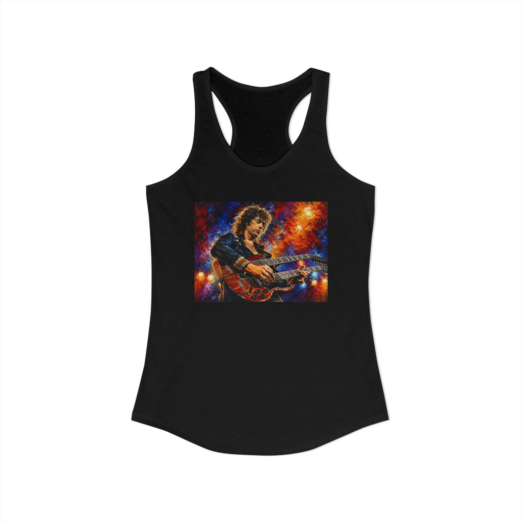 Jimmy Page Guitarist Women's Ideal Racerback Tank