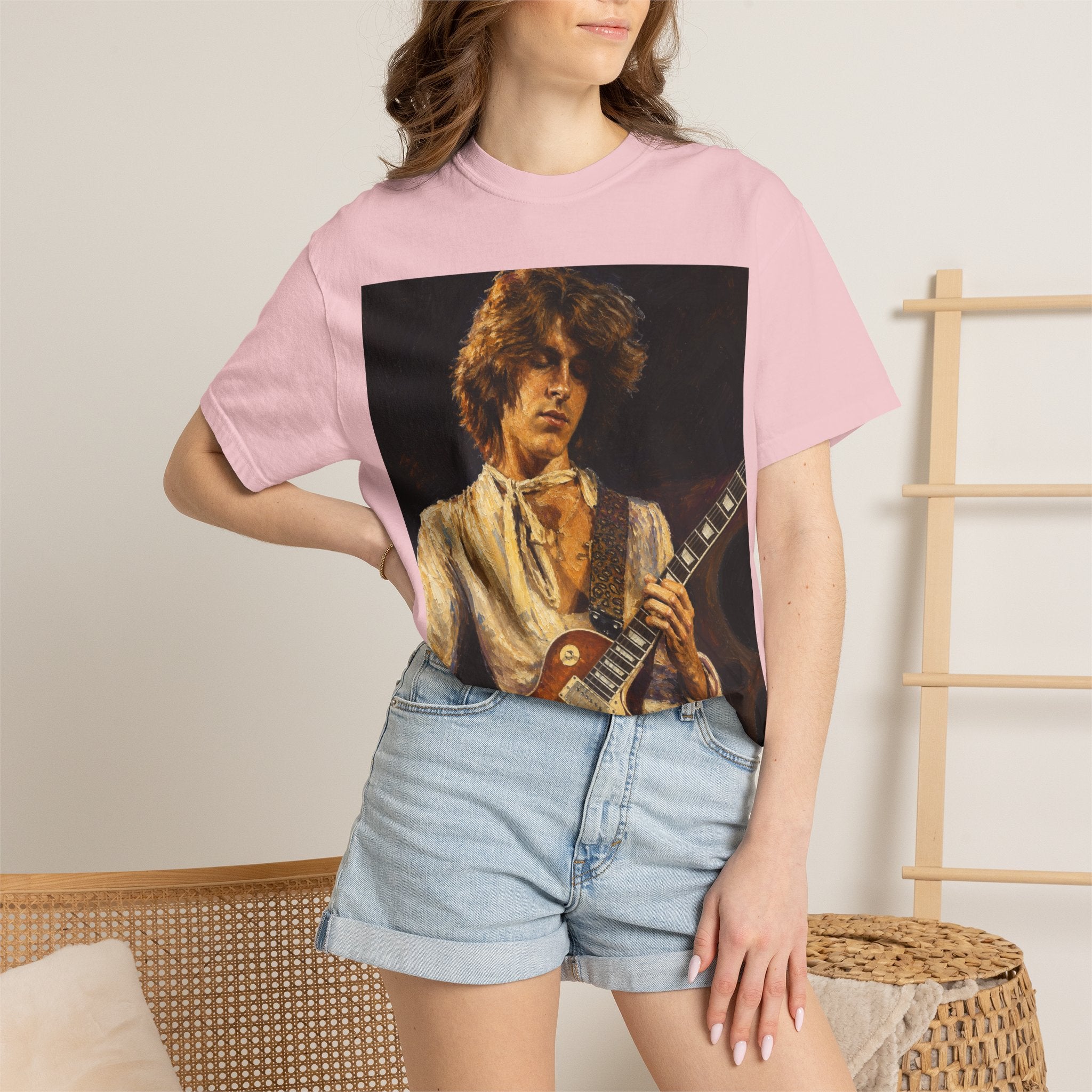 Guitarist Portrait T‑Shirt — Vintage Rock Artwork (Tim Cosgriff Art)