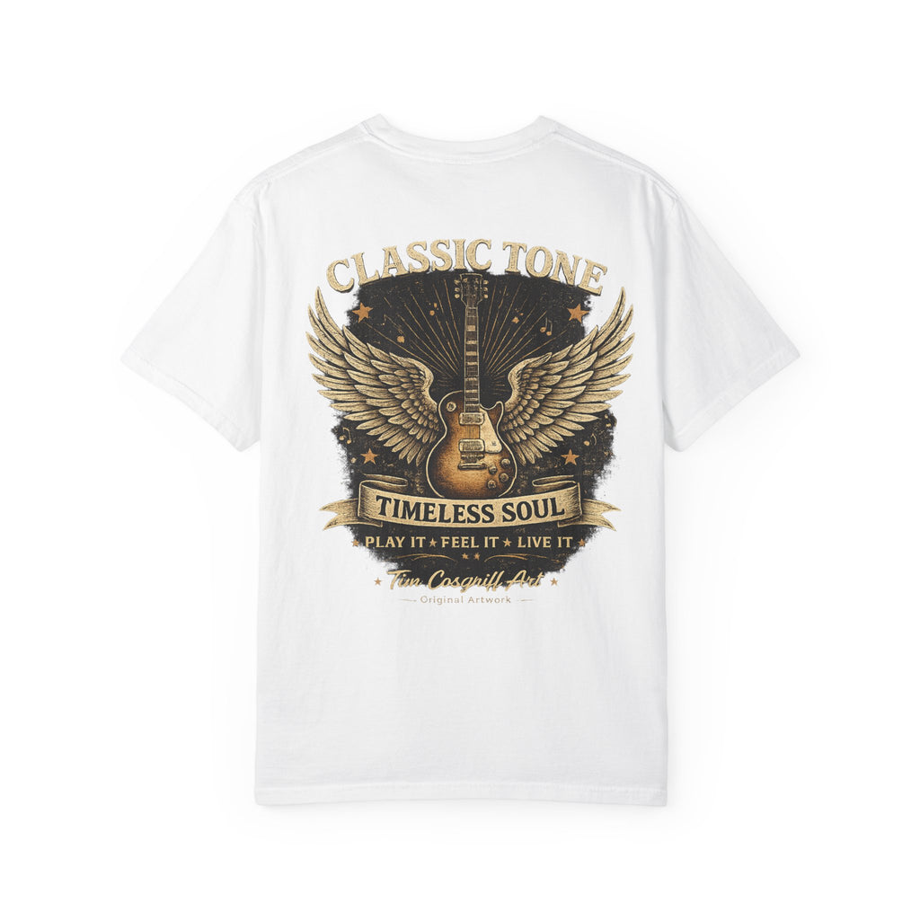 Classic Rock Guitar T-Shirt — Timeless Soul & Jimi Tribute Graphic Tee