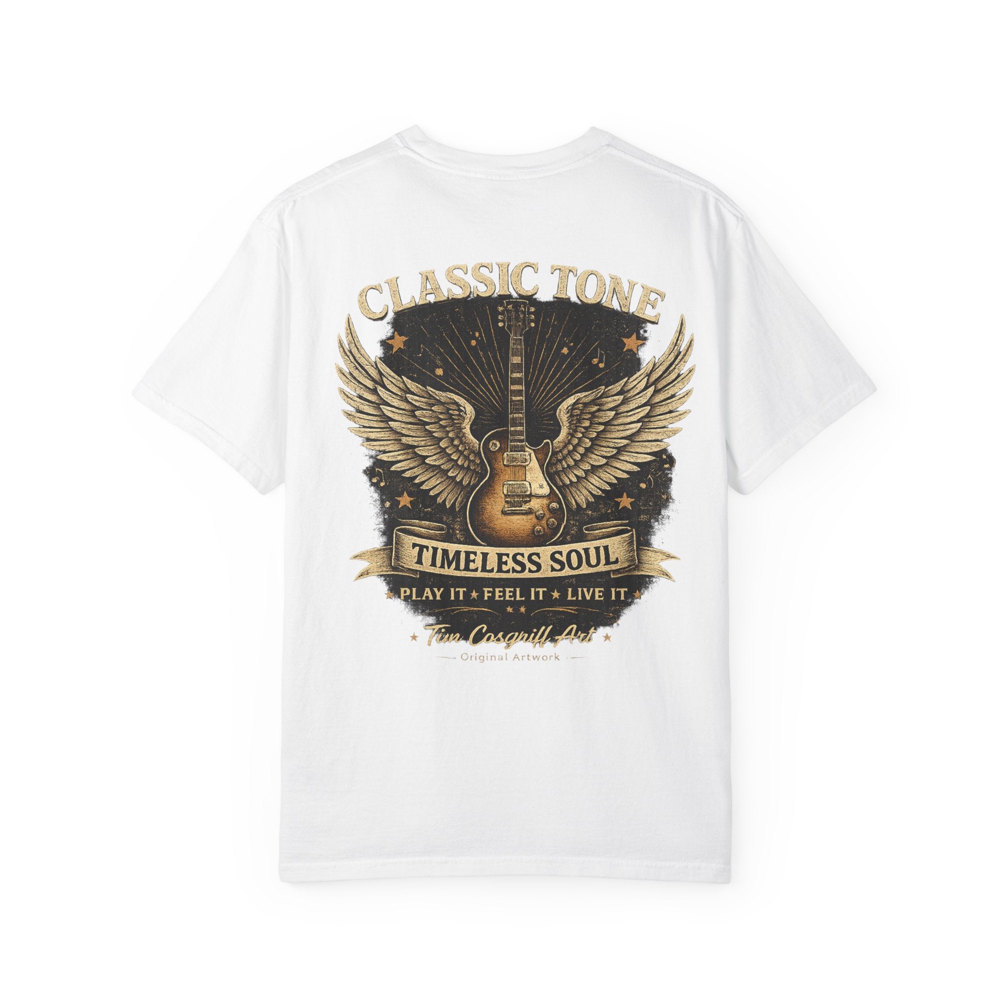 Classic Rock Guitar T-Shirt — Timeless Soul & Jimi Tribute Graphic Tee