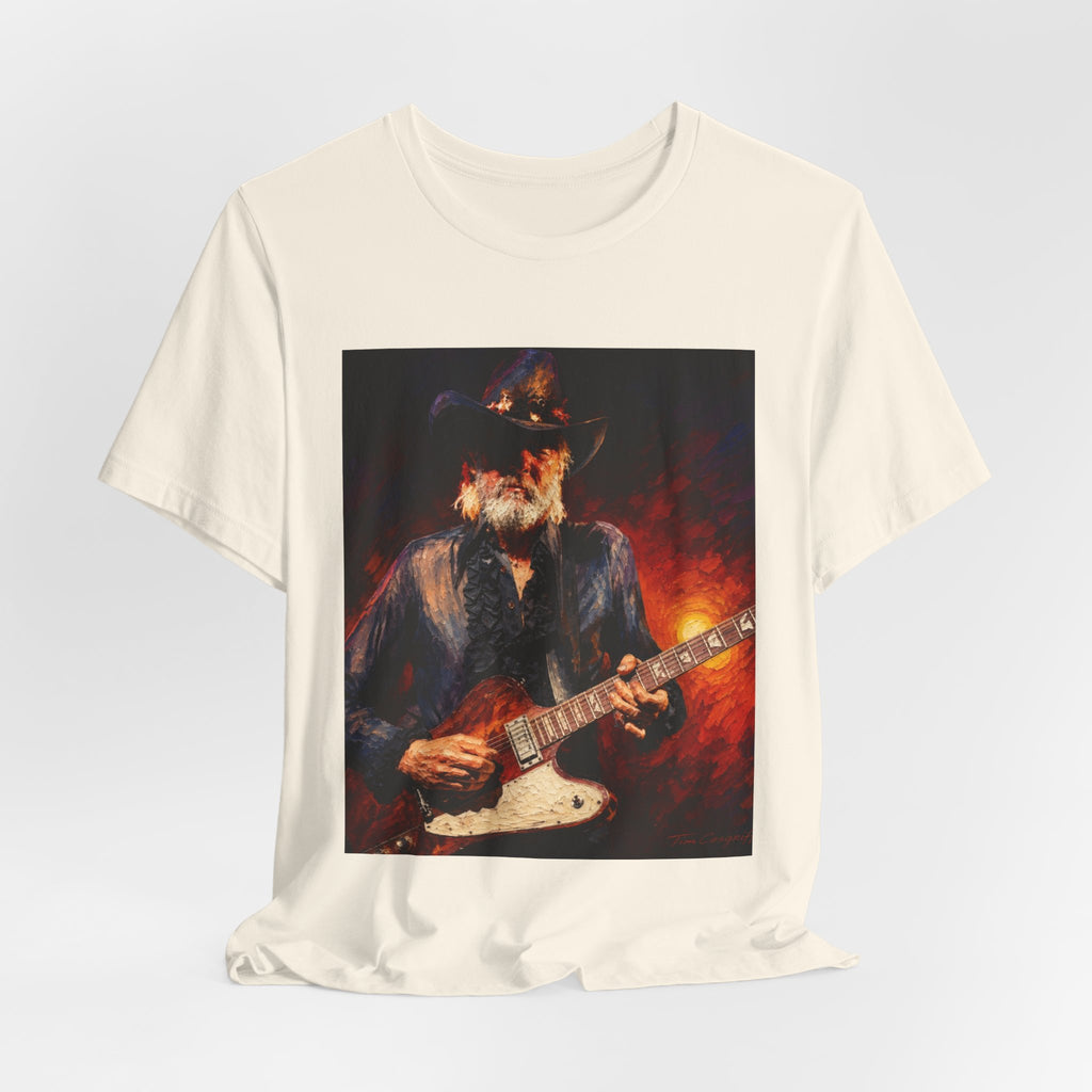 Blues Guitarist Graphic Tee — Vintage Rock Music T-Shirt