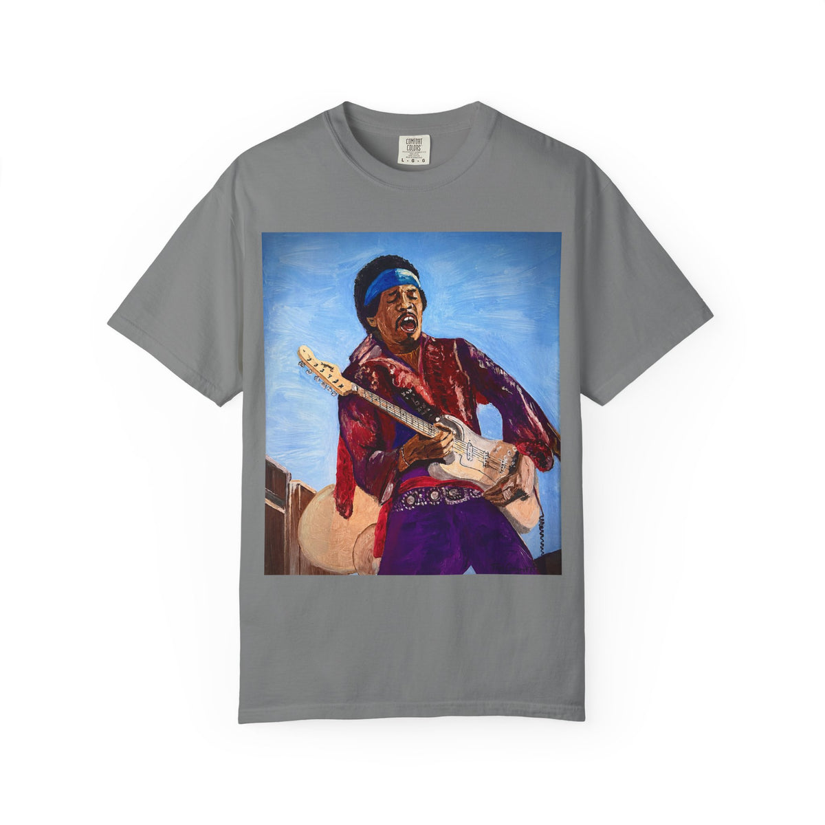 Jimi Hendrix Inspired Oil Painting Tribute T Shirt