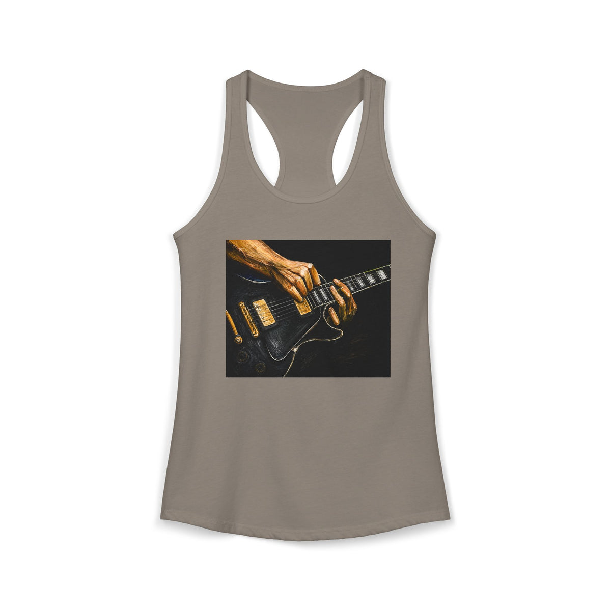 Rock Guitarist Hands on Les Paul Women's Ideal Racerback Tank