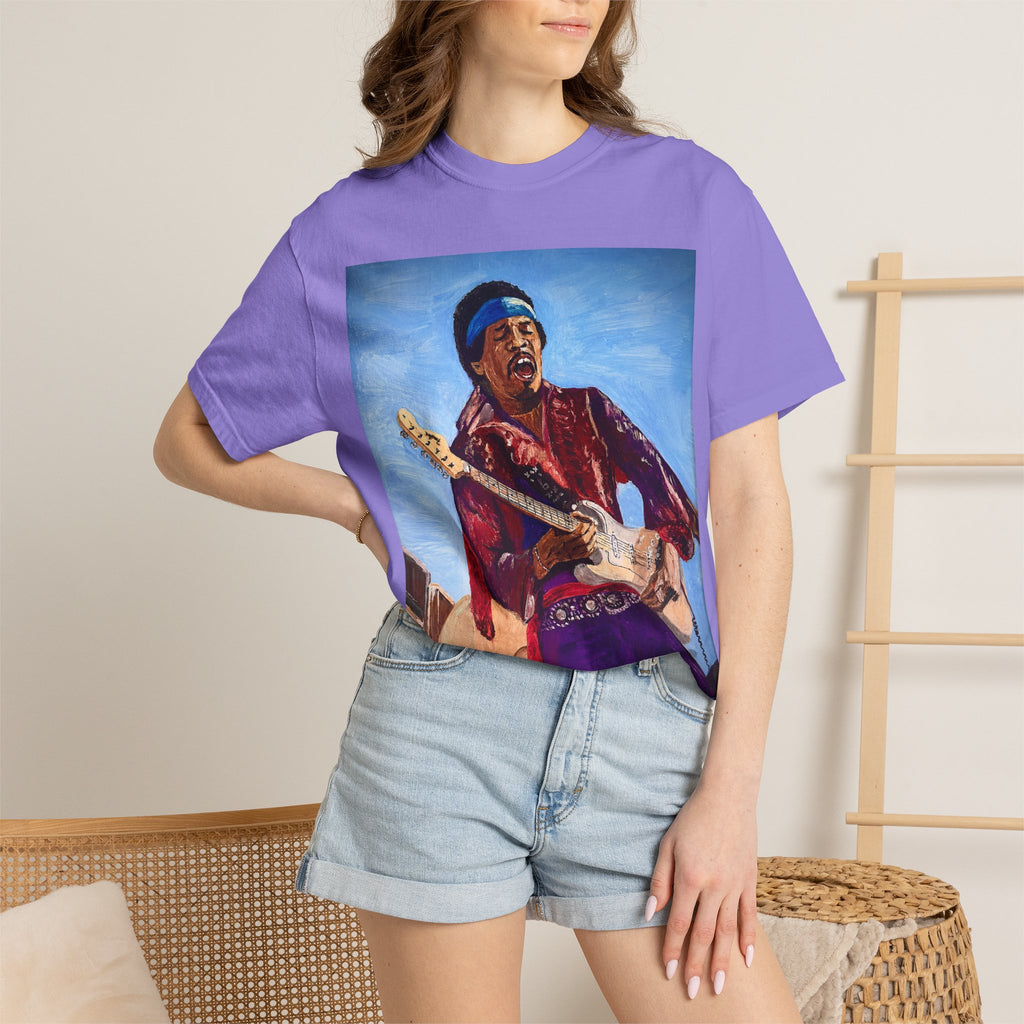 Jimi Hendrix Inspired Oil Painting Tribute T Shirt