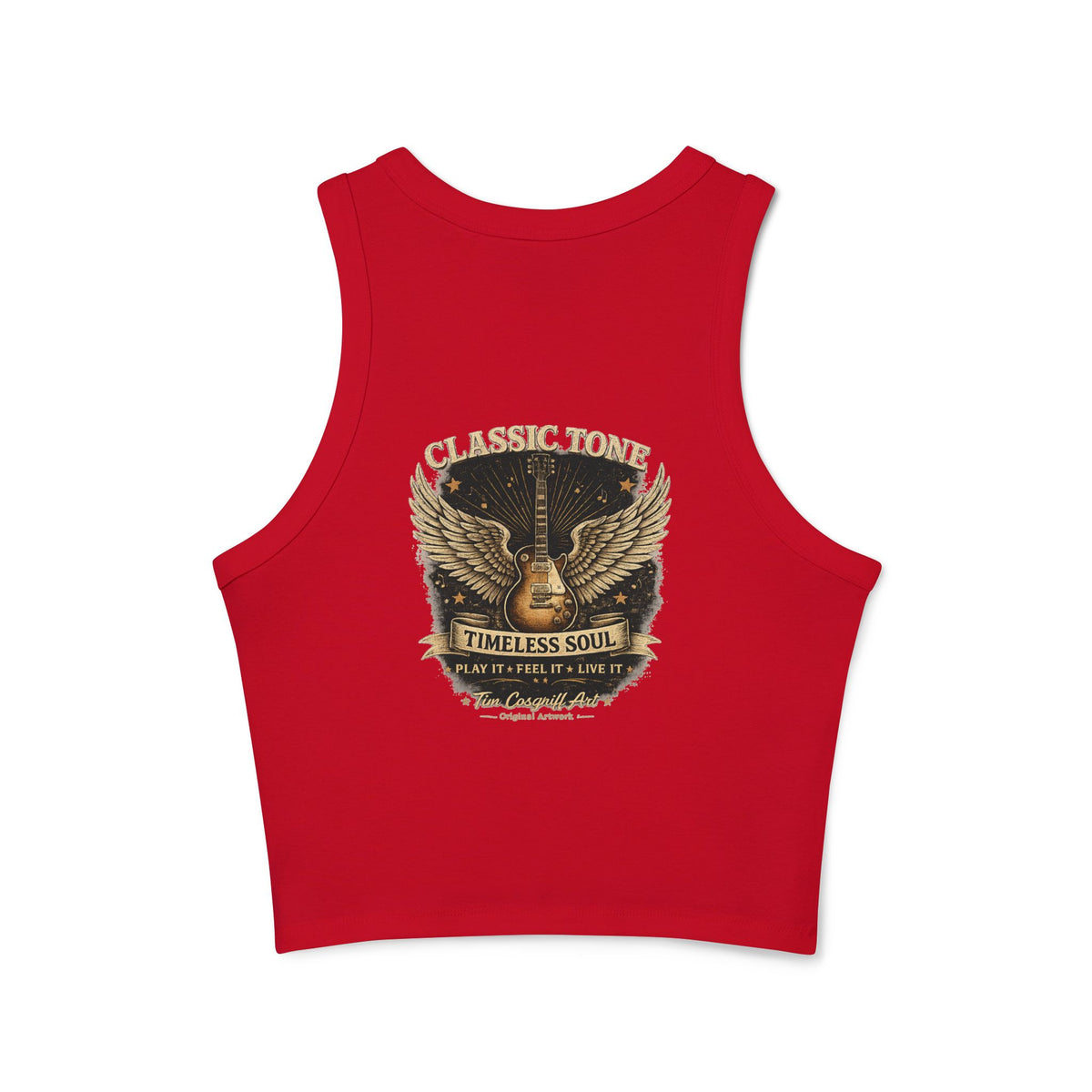 Alvin Lee at Woodstock Classic Rock Guitar Crop Racer Tank