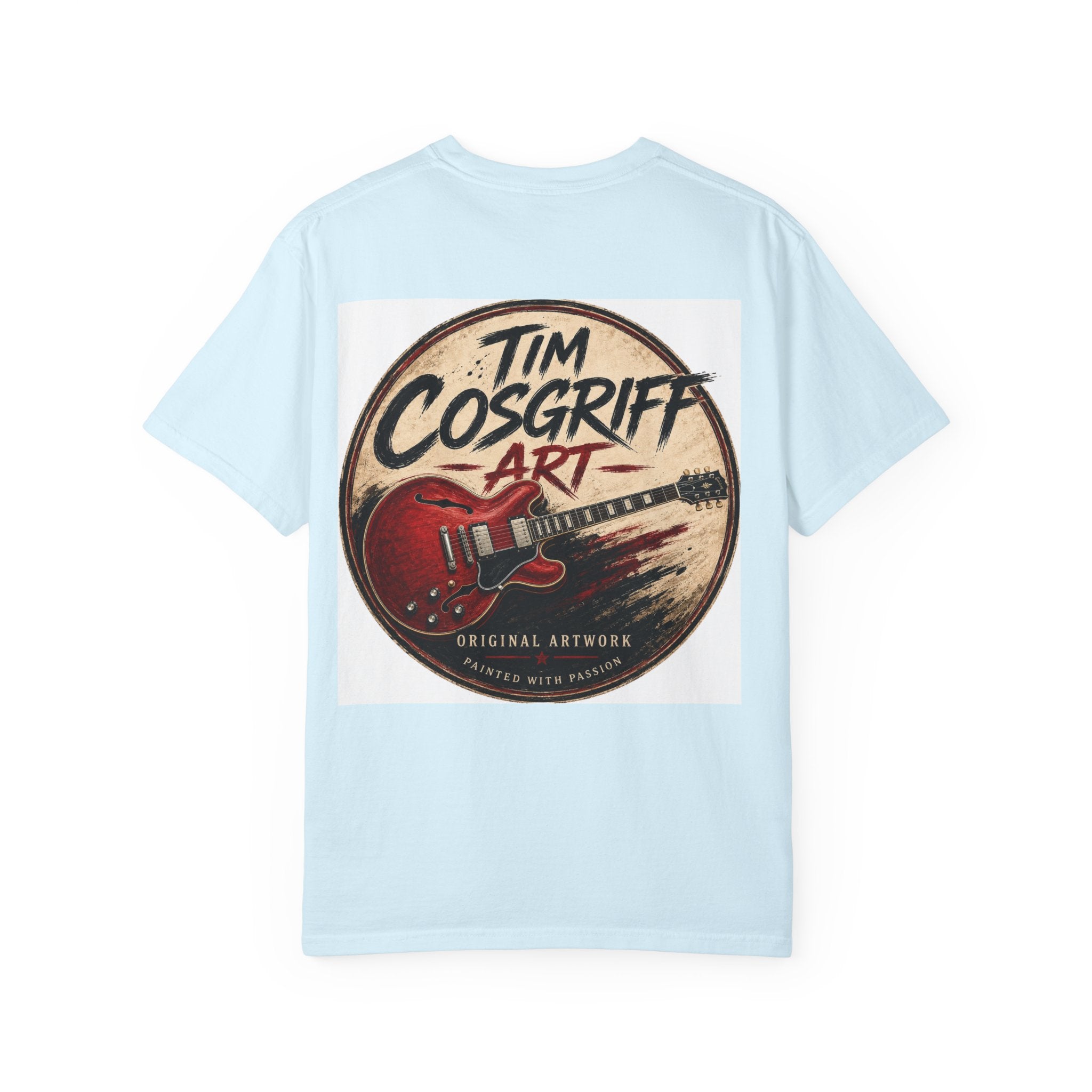 Guitarist Portrait T‑Shirt — Vintage Rock Artwork (Tim Cosgriff Art)